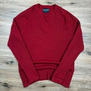 red nautica jeans co ribbed striped knit sweater